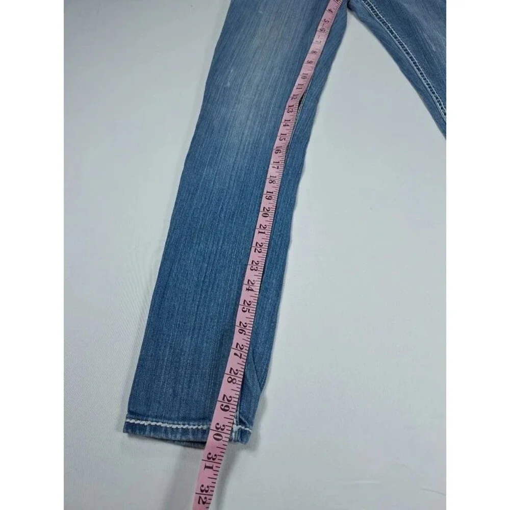 Grace In LA Women's Size 3 Light Wash Denim Jeans Rhinestone Embroidered